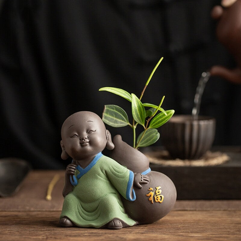 Tea Pet Yixing Zisha Purple Clay Mascot Mini Vase Happiness Wealth Longevity New