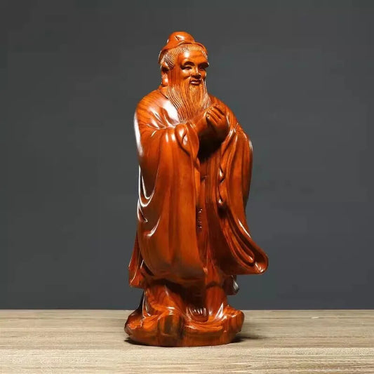 Wooden Carvings of Confucius Ornaments Statues Confucius Saints Rosewood