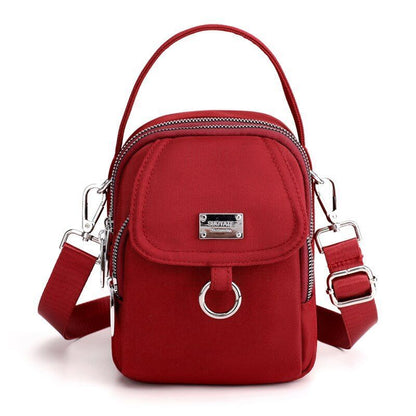 Fashion 3 Layers Women Small Handbag Durable Fabric Shoulder Bag Polyester Flap