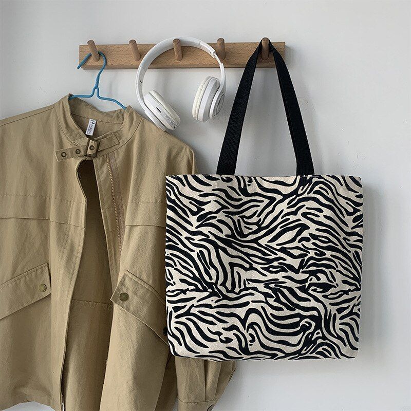 Canvas Shopping Bag Cloth Shoulder Bags Student Casual Handbag Reusable Purse
