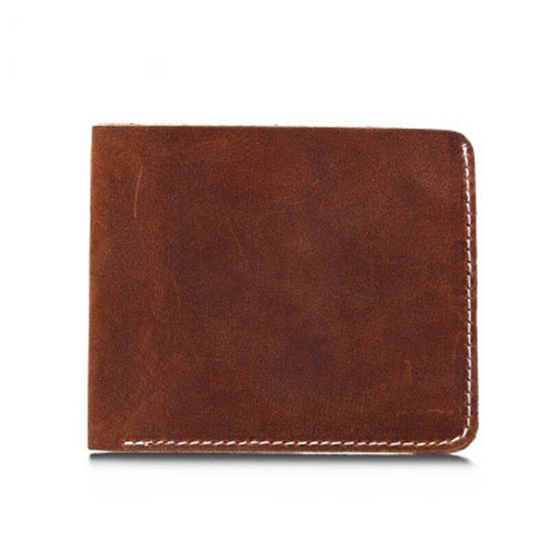 Men's Leather Wallet Male Money Card Clamps Pouch Bag Purse Cash Clip Billfold
