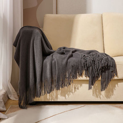 Sofa Knitted Blanket Cotton Thread Nordic Solid Color Protective Cover Bedspread