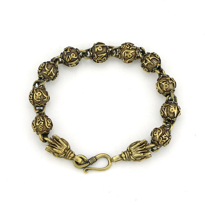 China Six-Character Mantra Bead Dragon Head Bracelet Buddha Bead Ornaments