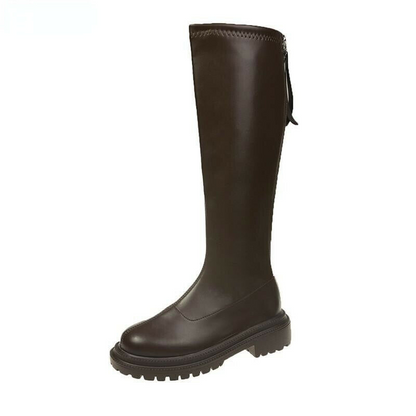 Winter 2022 Long Zip Round Toe Boots Knee High Luxury Chelsea Platform Platforms