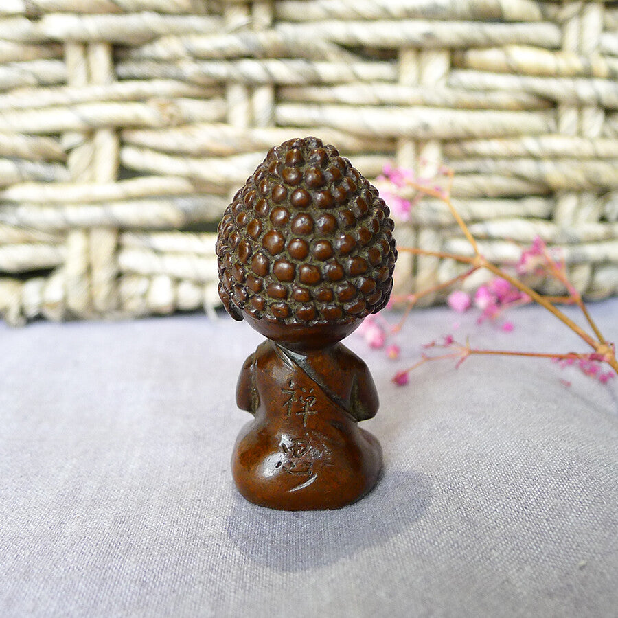 New Brass Monk Statue Figure Sculpture Meditation Zen Buddhism Decor
