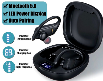 Sports Running Headphone Wireless Bluetooth Ear-Hook Earbud Waterproof Ergonomic