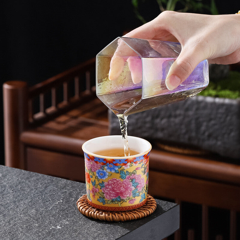 One Cup Color Enamel Craft Porcelain Tea Cup 120ml Ceramic Kungfu Master Cup New