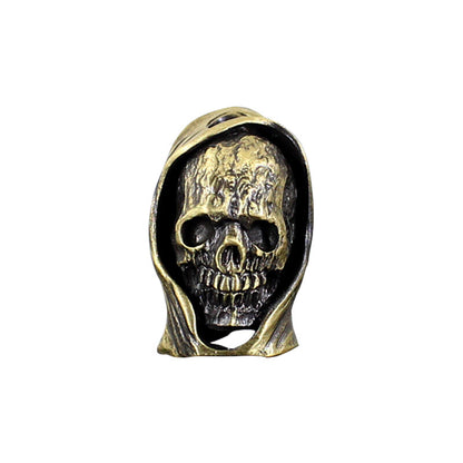 EDC Copper Knife Lanyard Bead Skull Head Paracord Bracelet Bead Keychain Pendant