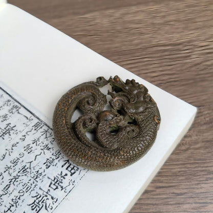 Chinese bronze cool Figure statue netsuke collectable dragon pendant