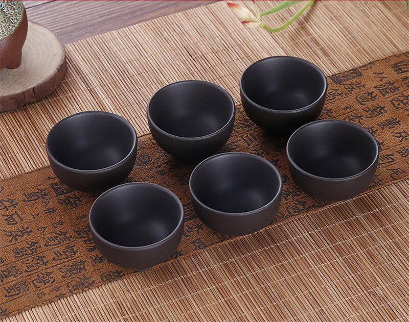 6pcs/lot Kungfu Tea Cup Puer Cups 25ml / 50ml Chinese Purple Clay Porcelain Cups