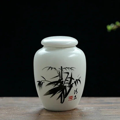 Ceramic Tea Caddy Household Storage Sealed Tank Travel Jar