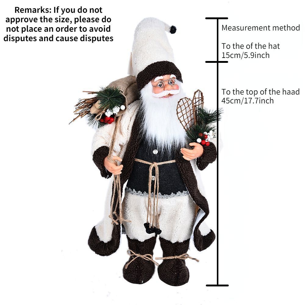 Christmas Ornaments 30-45cm Large Santa Claus Dolls Standing Figurine Home Decor