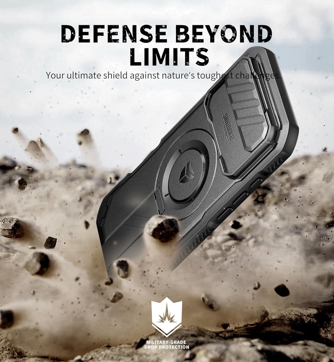 for Iphone Air Case with Slide Camera Cover & Adjustable Kickstand & Built-In Sc
