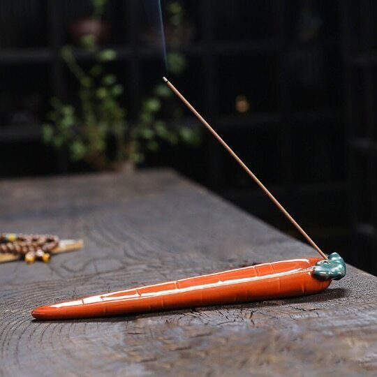 Ceramic Creative Carrot Incense Holder American Pastoral Censer for Sticks