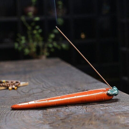 Ceramic Creative Carrot Incense Holder American Pastoral Censer for Sticks