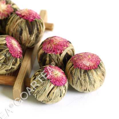 GOARTEA 96PC Blooming Flower Floral Tea Handmade Natural Artistic Green Tea Ball-