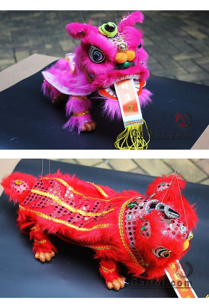 提线木偶狮子Puppet lion thread toy Chinese characteristics Folk traditional lion dance