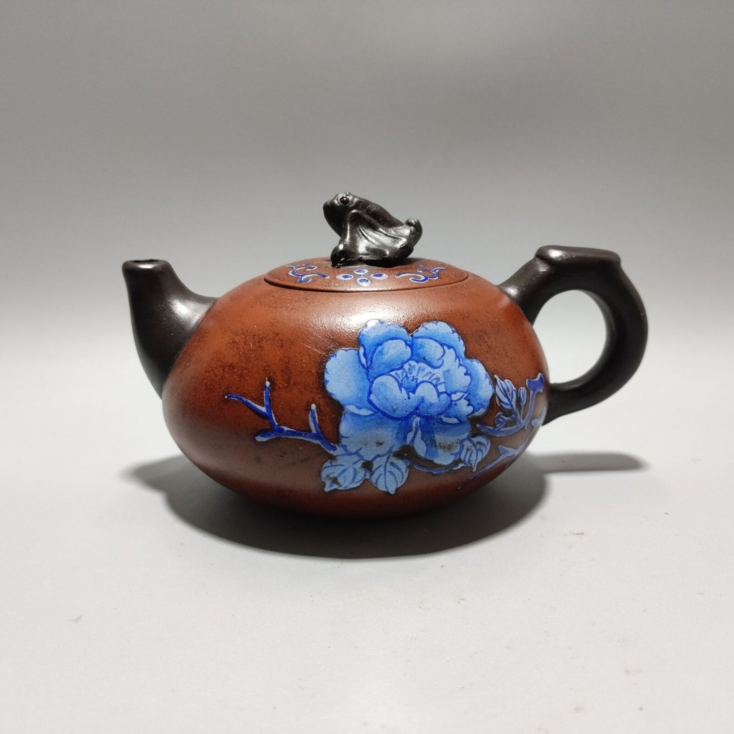 Vintage Chinese Yixing Purple Clay Teapot Zisha Ceremony Painted Nice Teaware