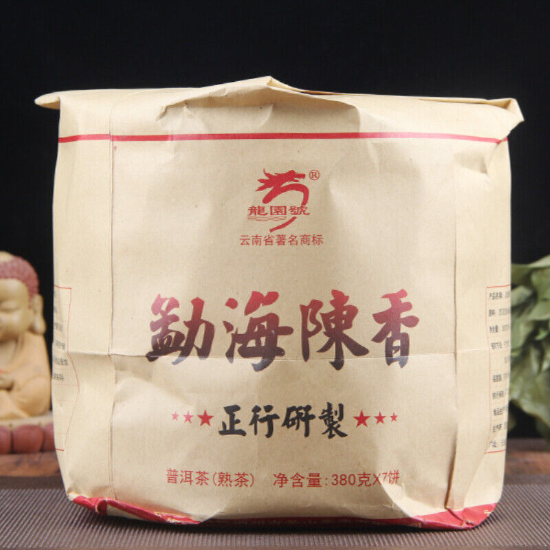 Top-grade Cooked Tea Menghai Big Tree Organic Pu'er Tea Black Tea 380g 勐海陈香