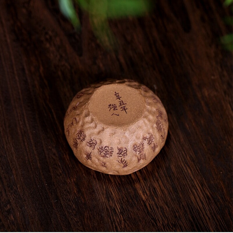 Full Handmade Tea Cup Hand Carved Real Yixing Zisha Duan Clay Master Cup 70ml