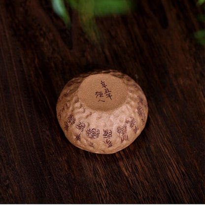 Full Handmade Tea Cup Hand Carved Real Yixing Zisha Duan Clay Master Cup 70ml