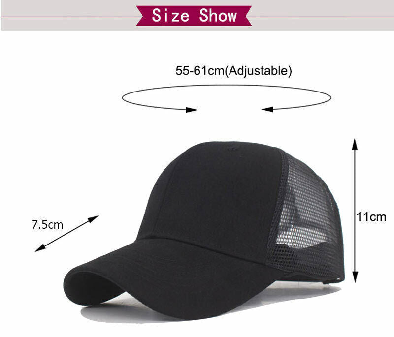 Trucker Hat Plain Mesh Back Solid Snapback Baseball Cap Visor Blank Hats Caps