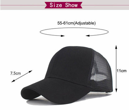 Trucker Hat Plain Mesh Back Solid Snapback Baseball Cap Visor Blank Hats Caps
