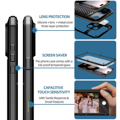 For iPhone 17 Pro Max Air Metal Case, Heavy Duty Shockproof Tough Rugged Case