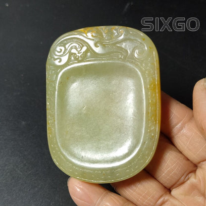 Crafts Xiuyu Carving Pen Wash Small Inkstone Dragon Inkstone Decoration