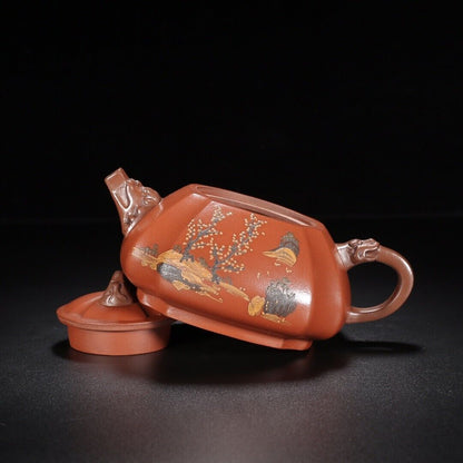 l-0Chinese Yixing Zisha Clay Handmade Exquisite Teapot （龙壶 底款：顾景舟）