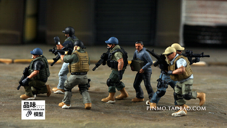 1/72 Modern Mercenary Bodyguard 7 Soldier Model