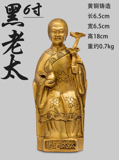 New Black Old Lady Copper Statue Household Ornaments Black Old Lady True Figure