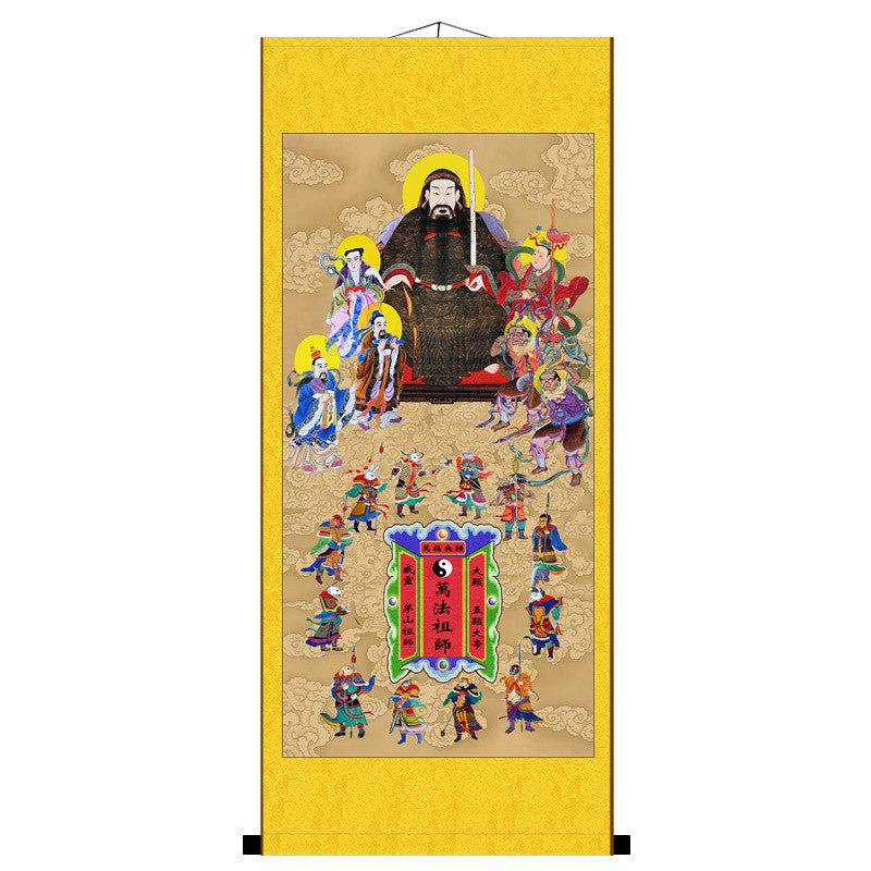 Taoist Patriarch Portrait Scroll Painting Feng Shui Exorcism Scroll Painting