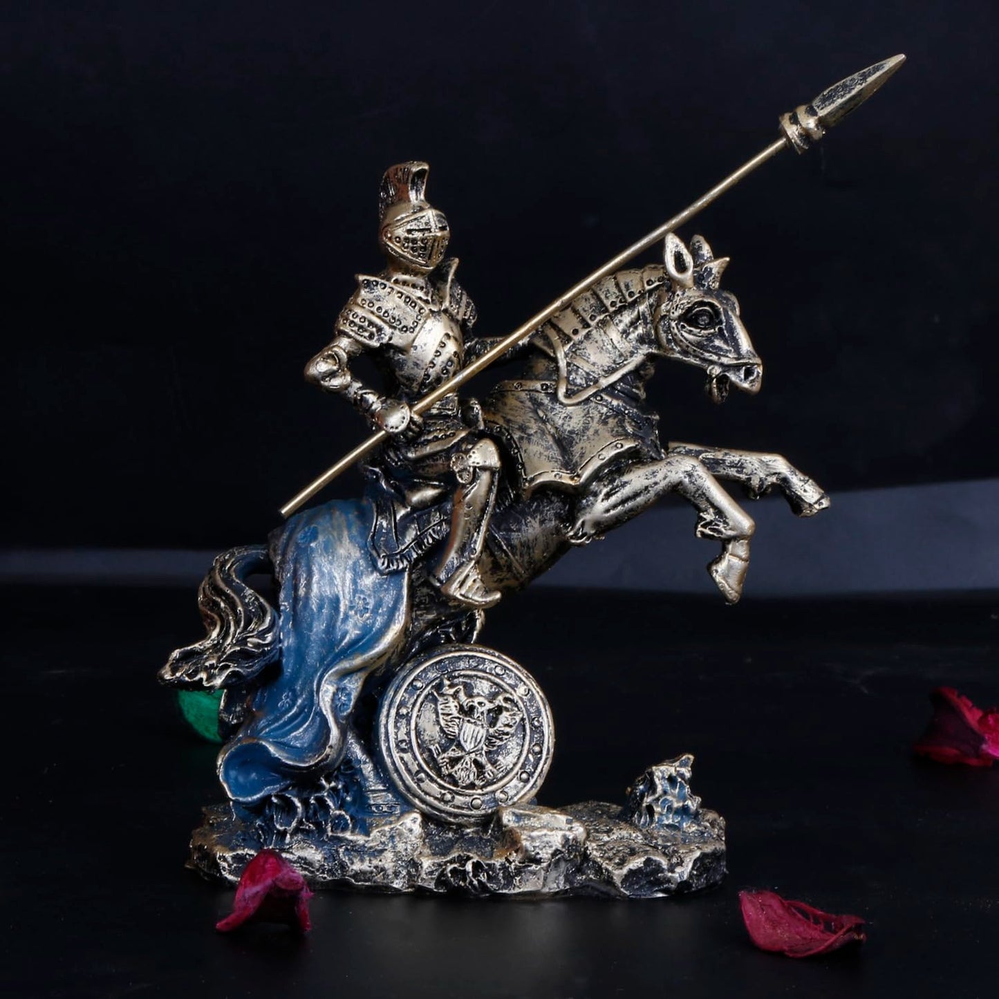 Alexander The Great on Horseback Greek Roman Warrior Polyresin Sculpture Statue