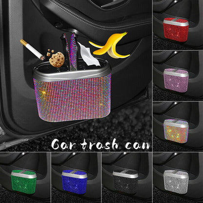 Car Van Trash Waste Bin Flip Case Rubbish Holder Auto Garbage Can Storage Box