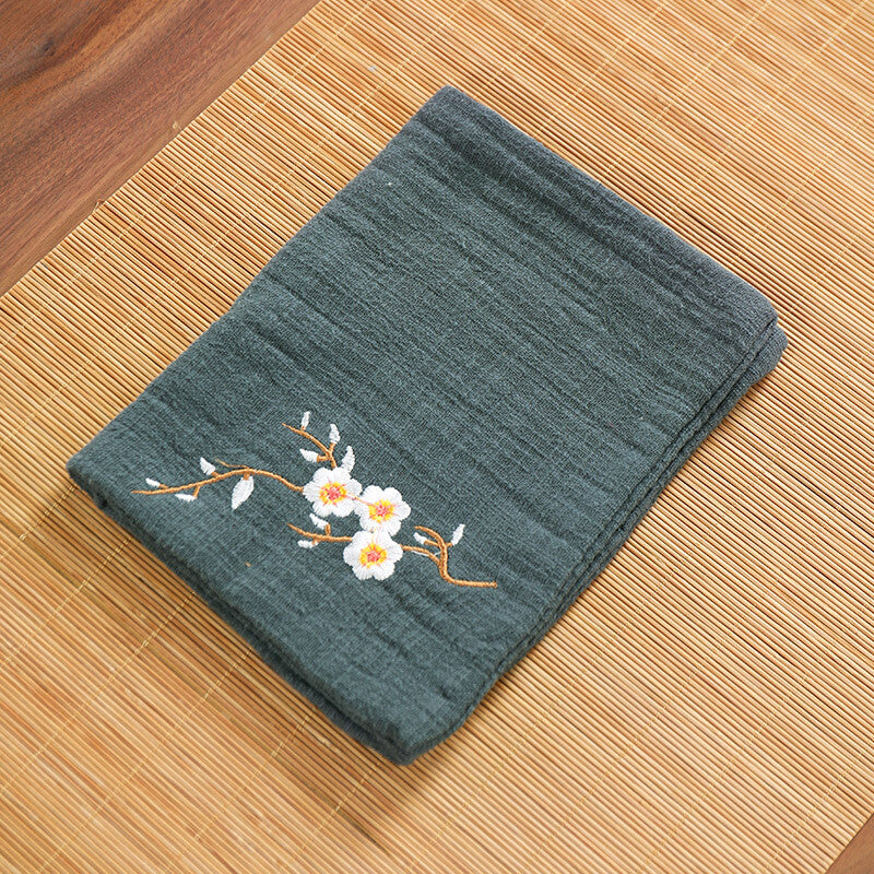 Tea Towel Water Absorbent Cloth Embroidered Cotton Linen Towel No Shedding China