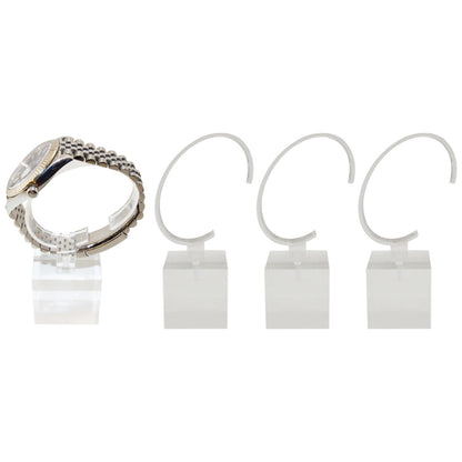 4 Pack of Crystal Clear Watch Stands with Sturdy Acrylic Weighted Base