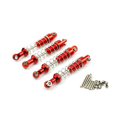 4Pcs Red RC Car Shock Absorber w/ Accessories For WPL C14 C24 C34 MN D90 D91 D96