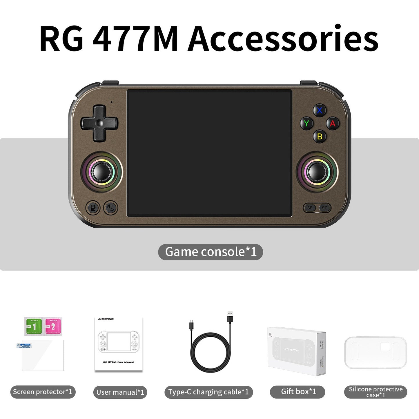 ANBERNIC RG 477M Retro Handheld Game Console Android 14 5300mAh RG477M Gifts 游戏机