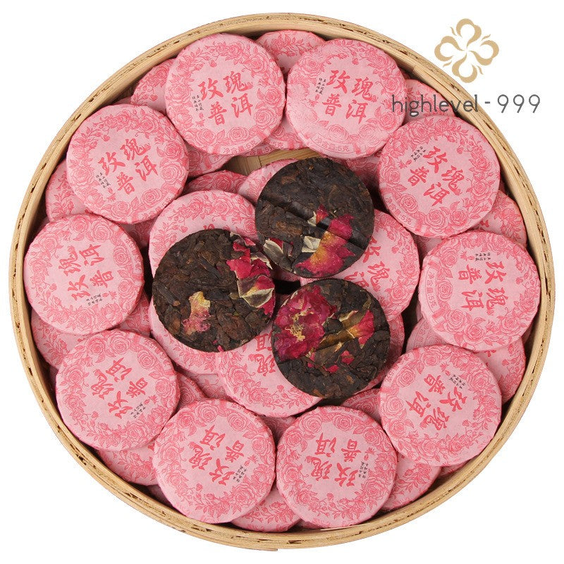 500g Yunnan Pu Erh Tea Cake Double Petaled Rose Tea Ripe Tea Small Tea Cake