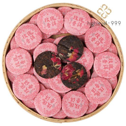500g Yunnan Pu Erh Tea Cake Double Petaled Rose Tea Ripe Tea Small Tea Cake