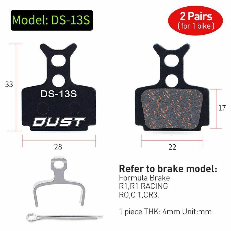 Bicycle Disc Brake Pad 2 pairs (4 pcs) Bike Hydraulic Semi-Metallic Cycling SRAM