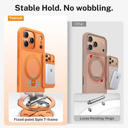 Matte Magnetic 360° Rotating Pivot Stand Phone Case for iPhone 17 Pro Max/16/15