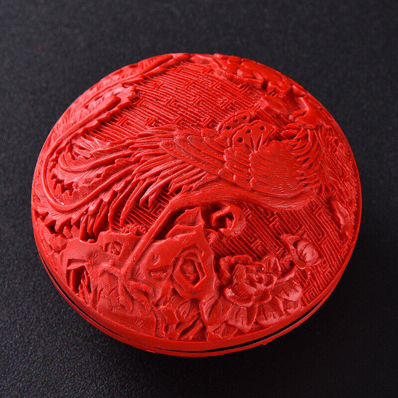 chinese lacquerware box Japan lacquerwork carved Phoenix statue jewelry dresser