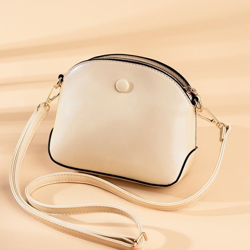 Vintage Shell Shoulder Bag High Quality Oil Synthetic Leather Bags Handbag Purse