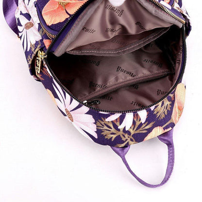 Soft Nylon Small Backpack School Bags Polyester 17*10*28 CM Softback Floral 1 PC