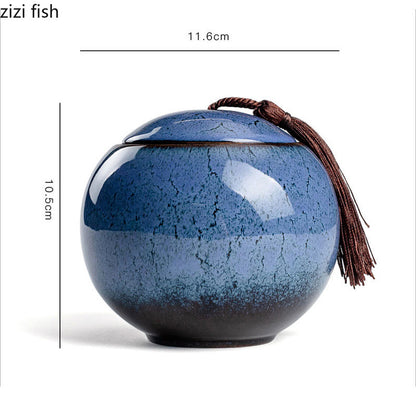 Creative Spherical Ceramic Tea Caddy Tea Set Household Large-Capacity Sealed
