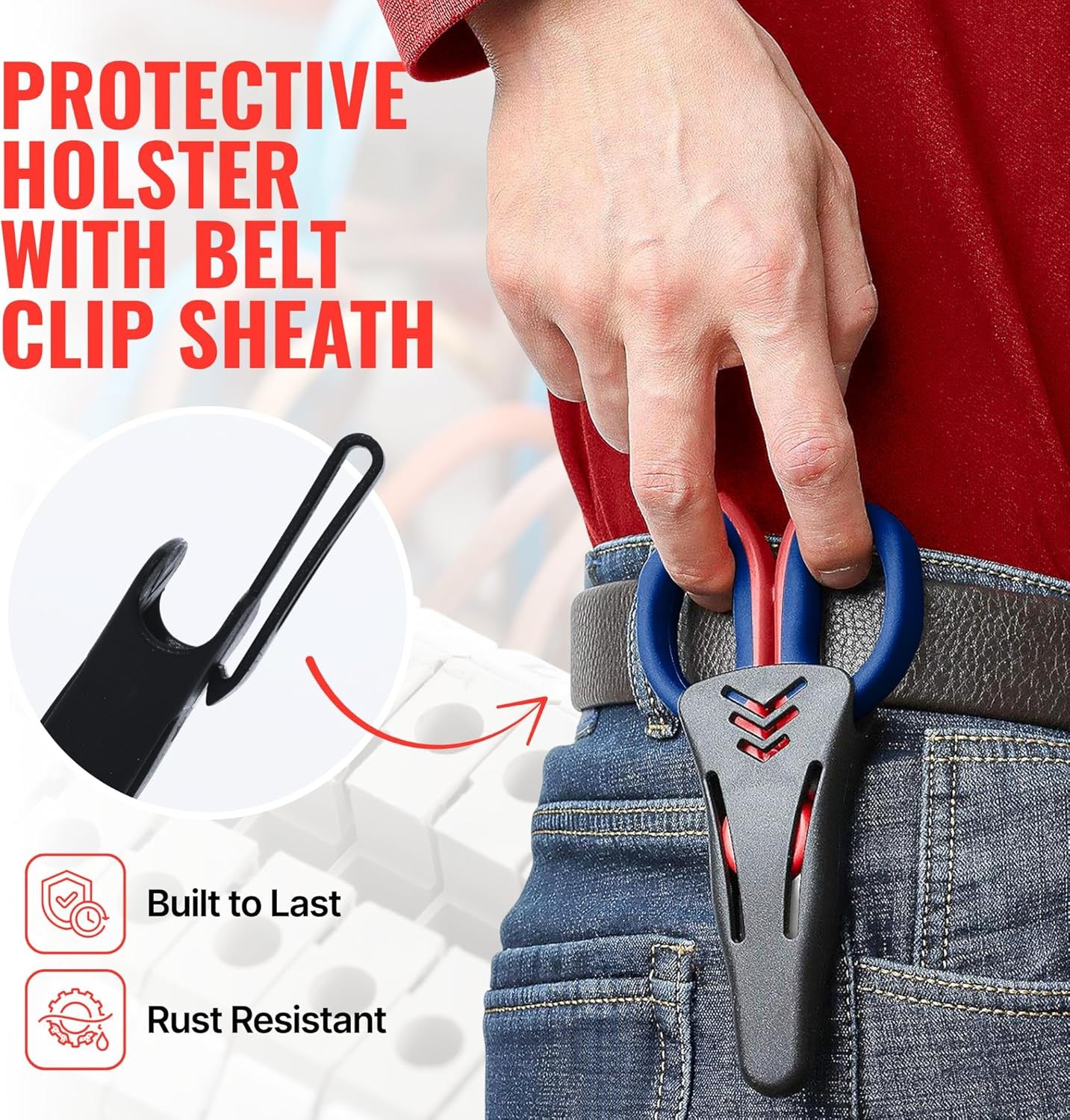 6-Inch Electrician Scissors – Heavy Duty Stainless Steel Electrical Scissor with