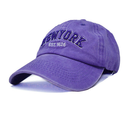 Mens Womens Washed Cotton Vintage NY Est.1625 Baseball Dad Cap Adjustable Hat
