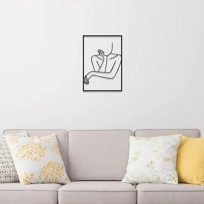 Modern Metal Line Art Wall Decor Simple Silhouette Female Body Line Home Hanging